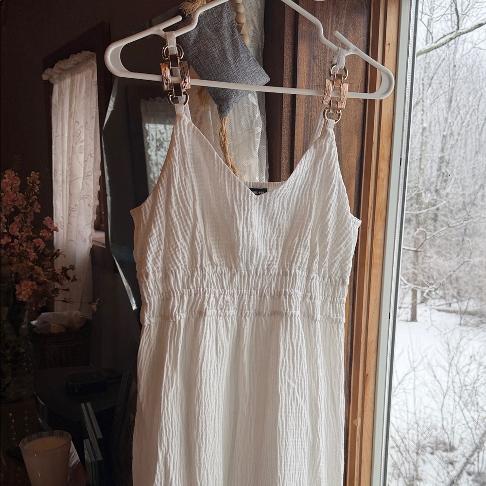 Boston Proper White Textured Dress